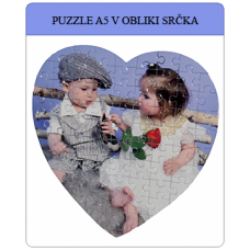 Puzzle oblike srčka A5 iz 75 kosov